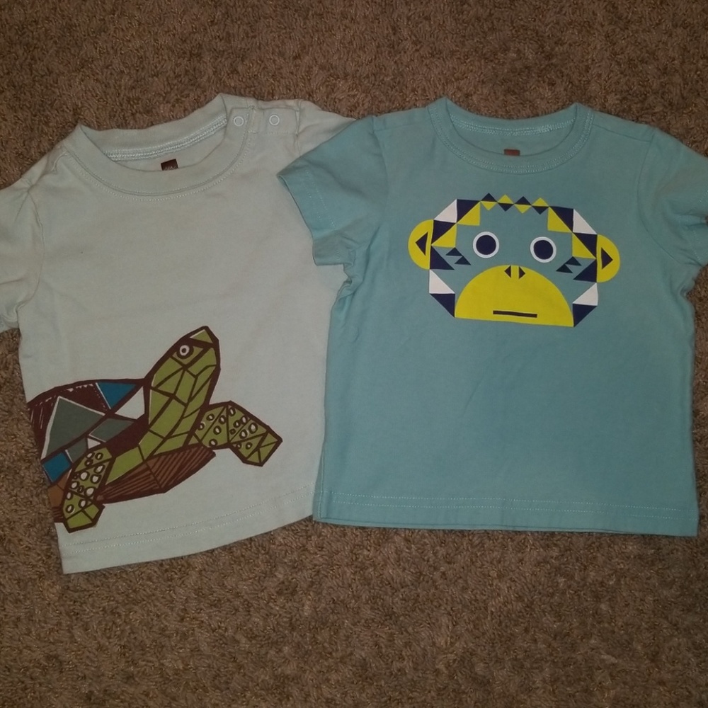 2 Tea Collection tees 6-12m
